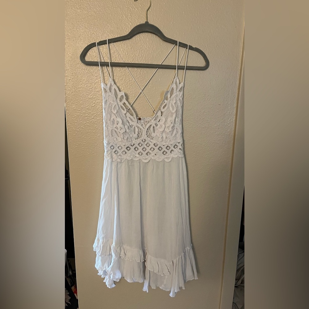 White Free People Adella Slip dress